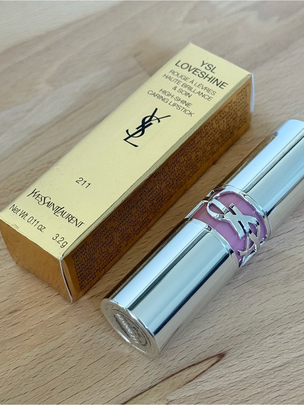 Yves Saint Laurent YSL LoveShine Lipstick 211 Carmine Red - Picture 2 of 6
